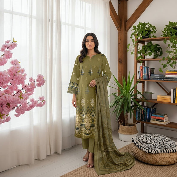 Unstitched Premium Embroidered Lawn Suit – 3 Piece Chashni –vol –7 –D03