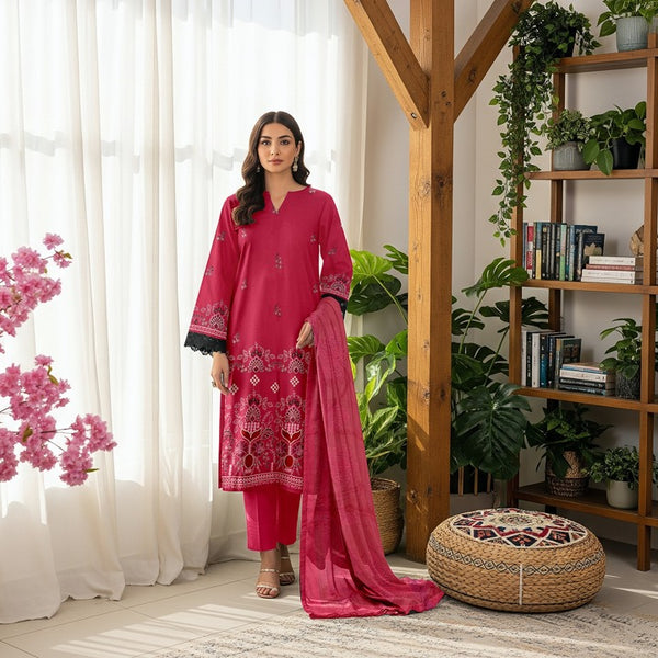 Unstitched Premium Embroidered Lawn Suit – 3 Piece Chashni –vol –7 –D04