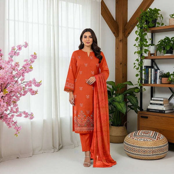 Unstitched Premium Embroidered Lawn Suit – 3 Piece Chashni –vol –7 –D05