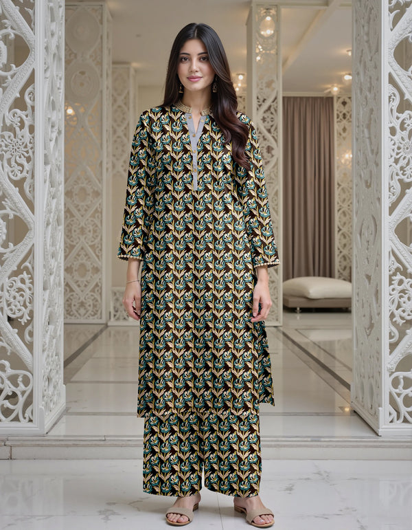Fiza Noor Summer Printed Lawn 2-Piece Suit – Shirt & Trouser ME-25