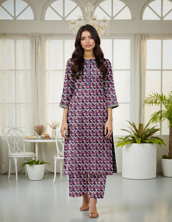 Fiza Noor Summer Printed Lawn 2-Piece Suit – Shirt & Trouser ME-23