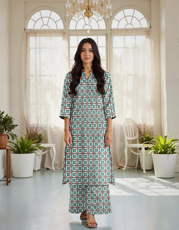 Fiza Noor Summer Printed Lawn 2-Piece Suit – Shirt & Trouser MER71