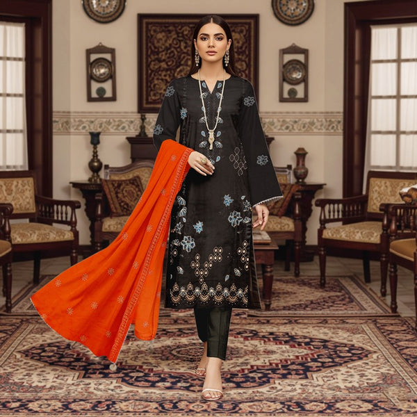 Fiza Noor Summer Lawn 3PC – Printed Shirt & Dupatta with Cambric Trouser R5 D –7