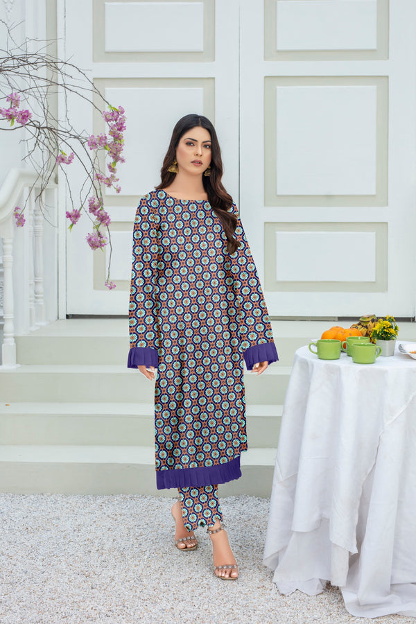 Fiza Noor Summer Printed Lawn 2-Piece Suit – Shirt & Trouser ME-20
