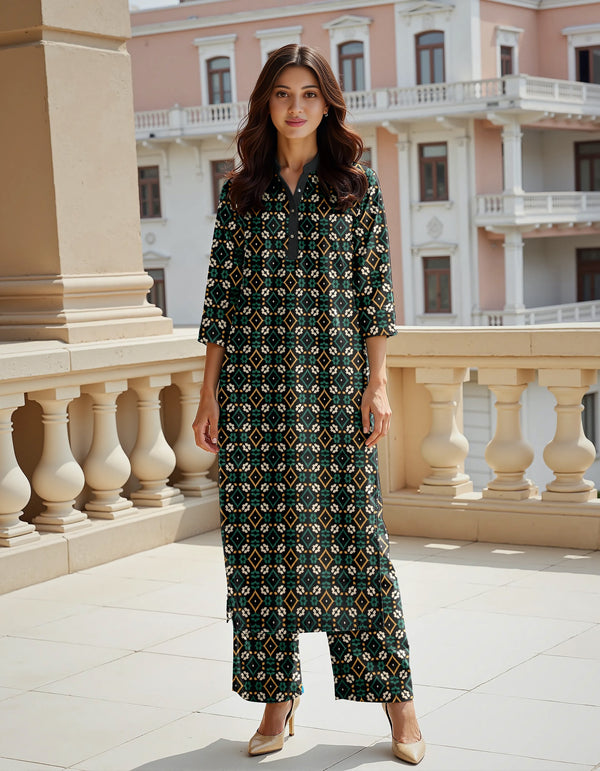 Fiza Noor Summer Printed Lawn 2-Piece Suit – Shirt & Trouser MER86