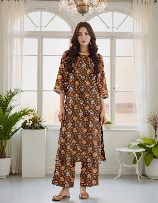Fiza Noor Summer Printed Lawn 2-Piece Suit – Shirt & Trouser MER69