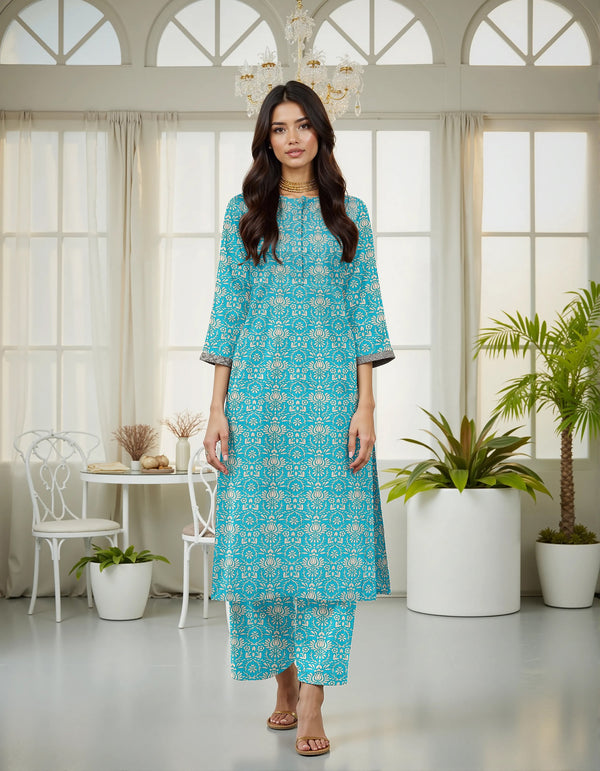 Fiza Noor Summer Printed Lawn 2-Piece Suit – Shirt & Trouser MER72