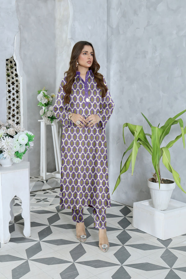 Fiza Noor Summer Printed Lawn 2-Piece Suit – Shirt & Trouser ME-12