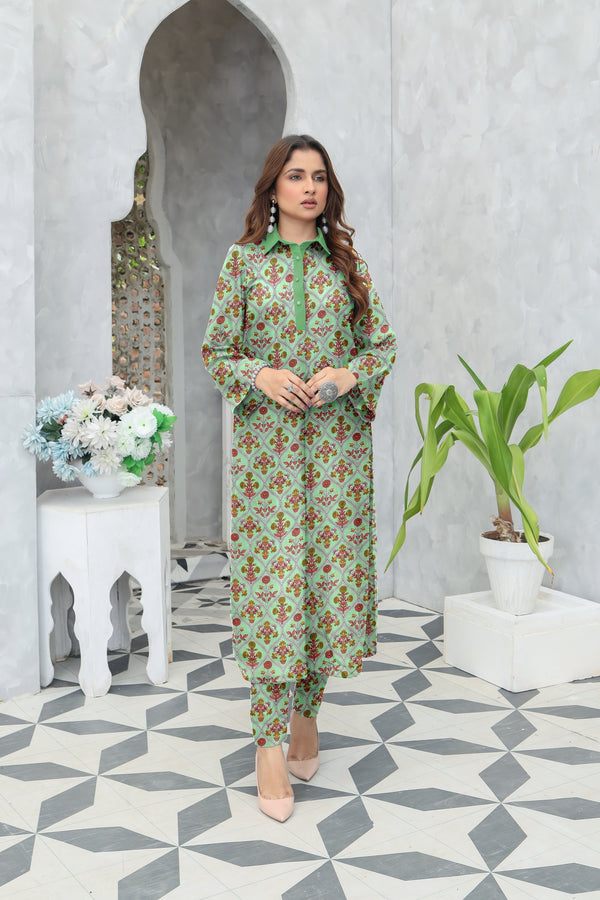 Fiza Noor Summer Printed Lawn 2-Piece Suit – Shirt & Trouser MER41