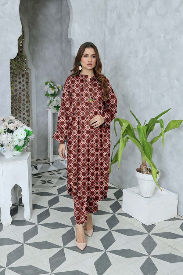 Fiza Noor Summer Printed Lawn 2-Piece Suit – Shirt & Trouser MER43