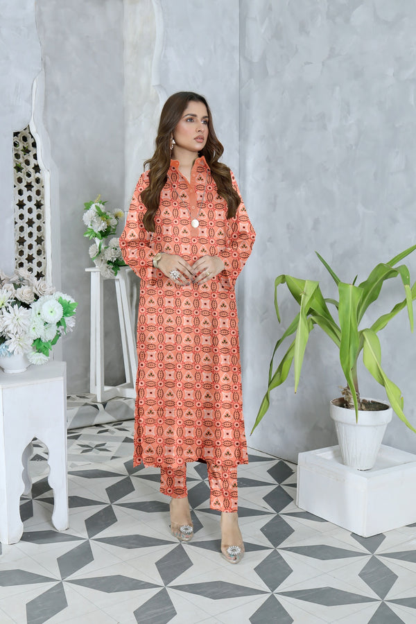 Fiza Noor Summer Printed Lawn 2-Piece Suit – Shirt & Trouser MER42