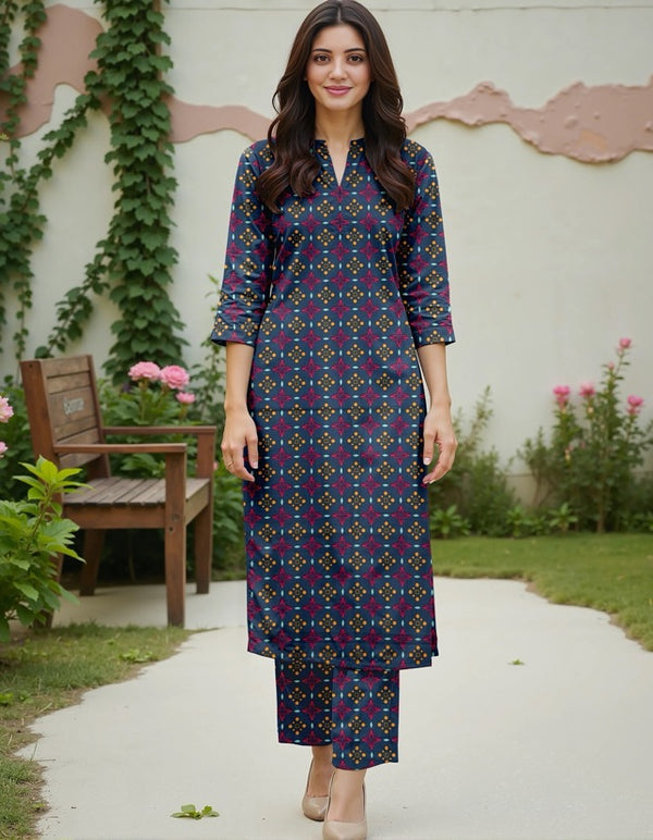 Fiza Noor Summer Printed Lawn 2-Piece Suit – Shirt & Trouser ME-15