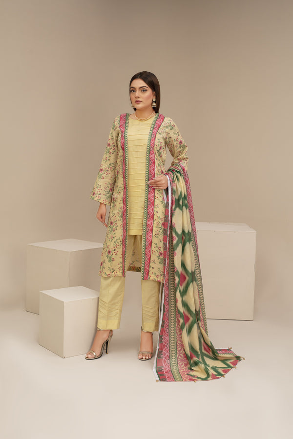 Unstiched Digital Printed Lawn 3pc