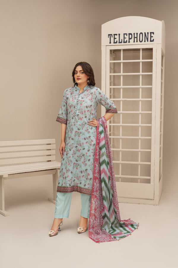 Unstiched Digital Printed Lawn 3pc