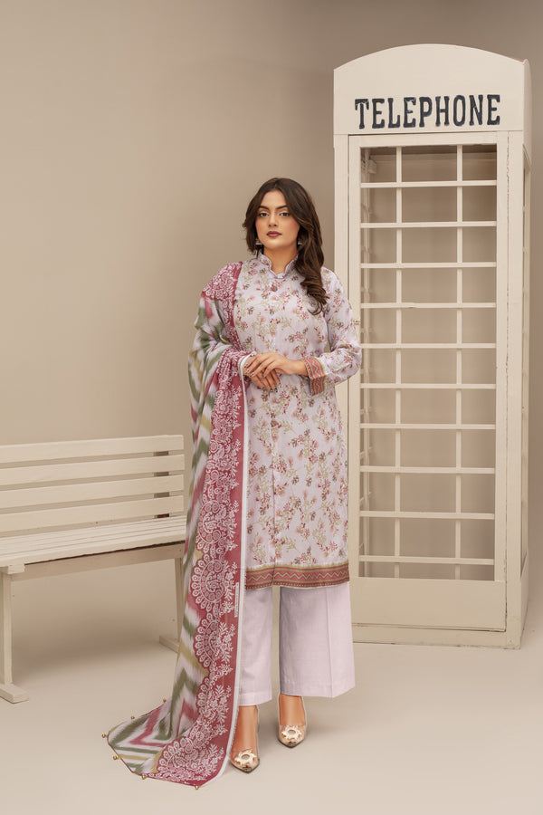 Unstiched Digital Printed Lawn 3pc