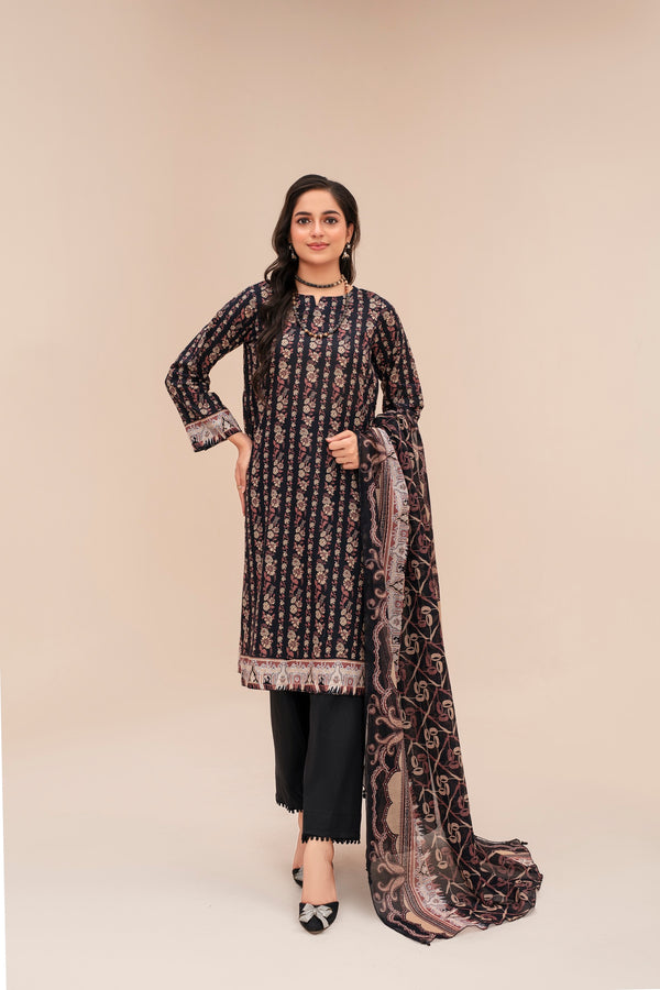 Fiza Noor Summer Lawn 3PC – Printed Shirt & Dupatta with Cambric Trouser MAN A08