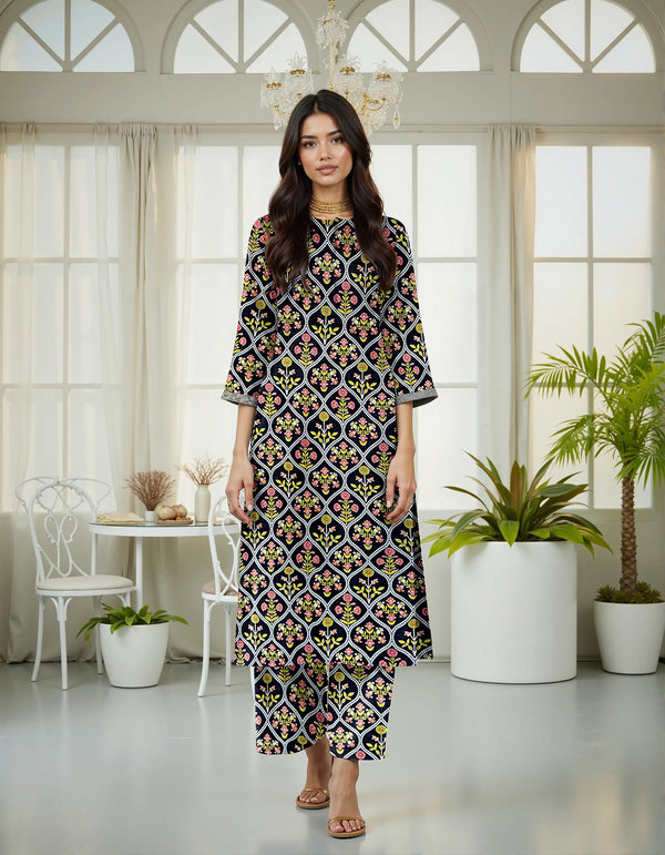 Fiza Noor Summer Printed Lawn 2-Piece Suit – Shirt & Trouser MER52