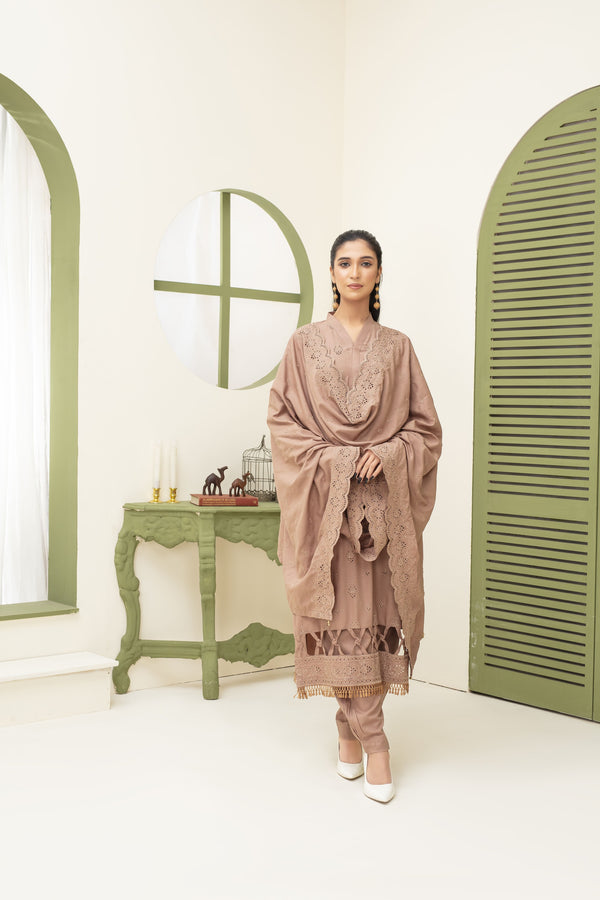 Unstiched Dobbi Linen Embroidered 3 Piece