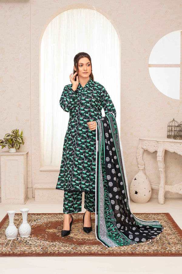 Unstitched Printed Khaddar 3 Piece