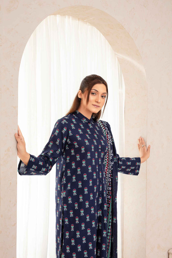 Unstitched Printed Khaddar 3 Piece