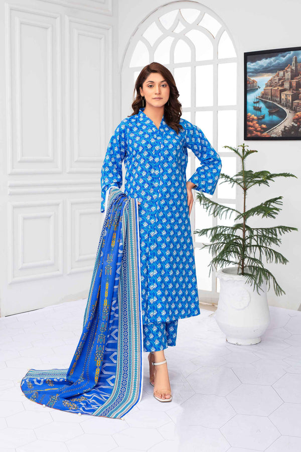 Unstitched Printed Khaddar 3 Piece