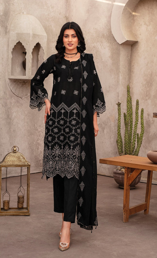 Unstiched Embroidered  Lawn 3pc