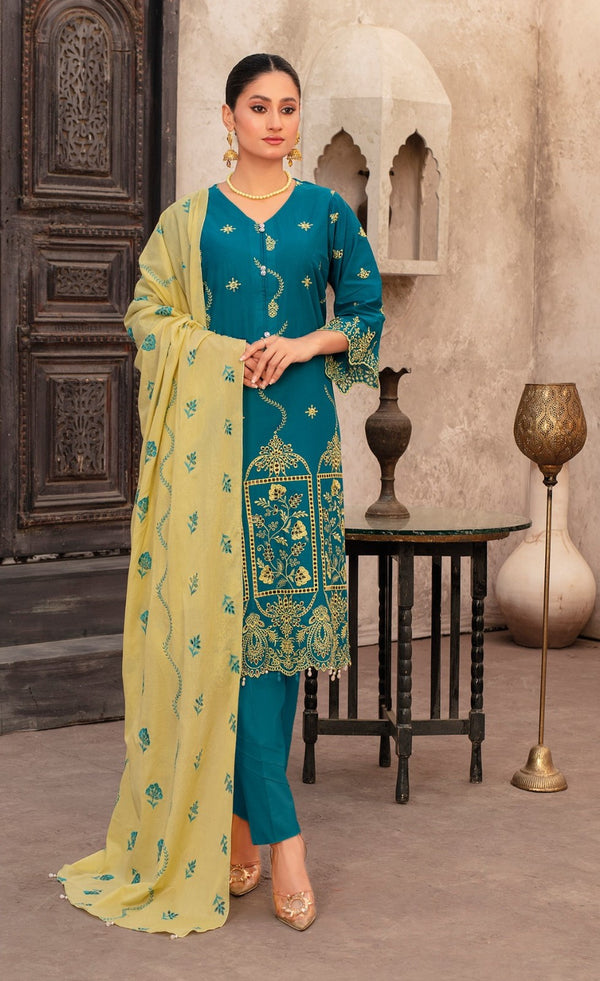 Unstiched Embroidered  Lawn 3pc