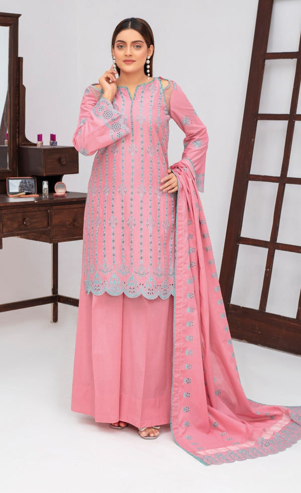 Unstiched Embroidered  Lawn 3pc