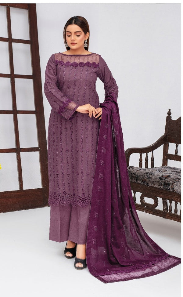 Unstiched Embroidered  Lawn 3pc