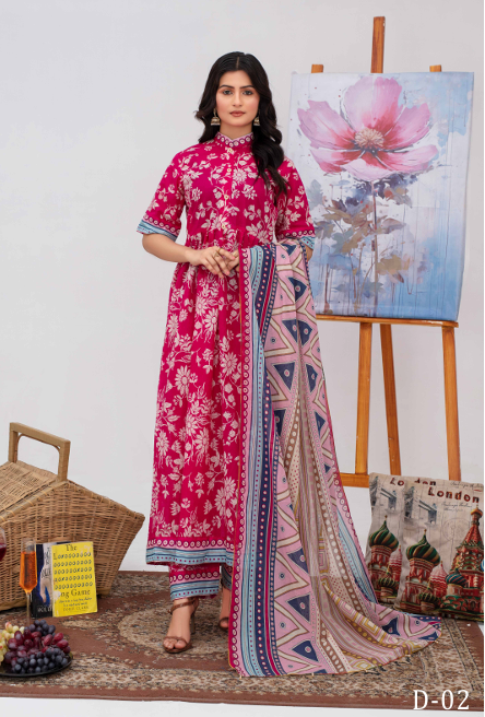 Unstiched Digital Printed Lawn 3pc