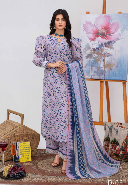 Unstiched Digital Printed Lawn 3pc