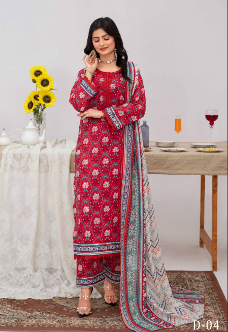 Unstiched Digital Printed Lawn 3pc