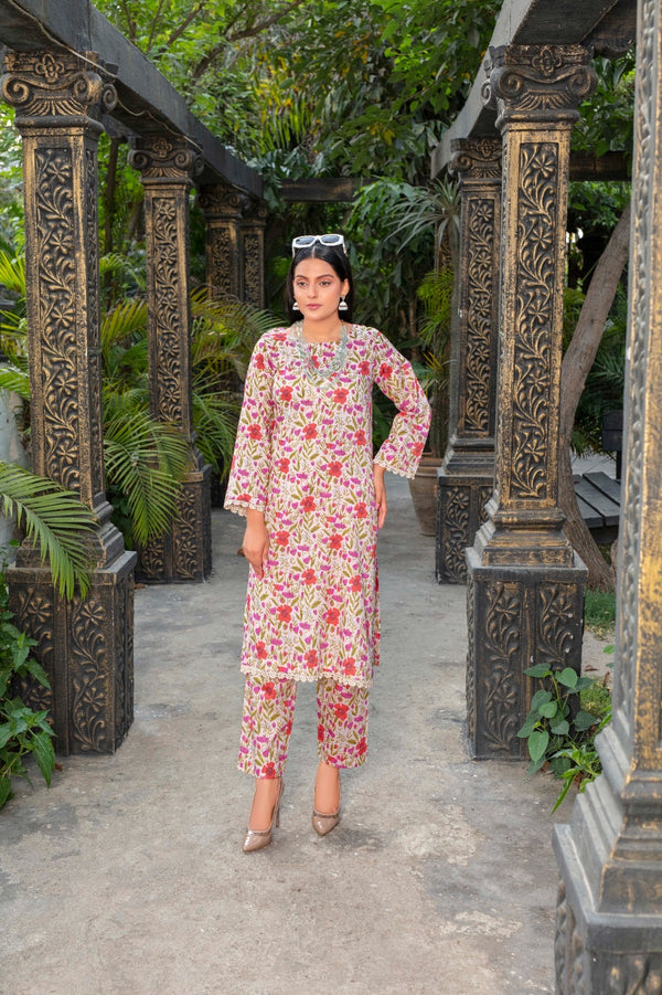 Fiza Noor Summer Printed Lawn 2-Piece Suit – Shirt & Trouser ME