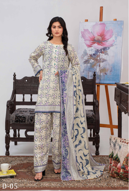 Unstiched Digital Printed Lawn 3pc