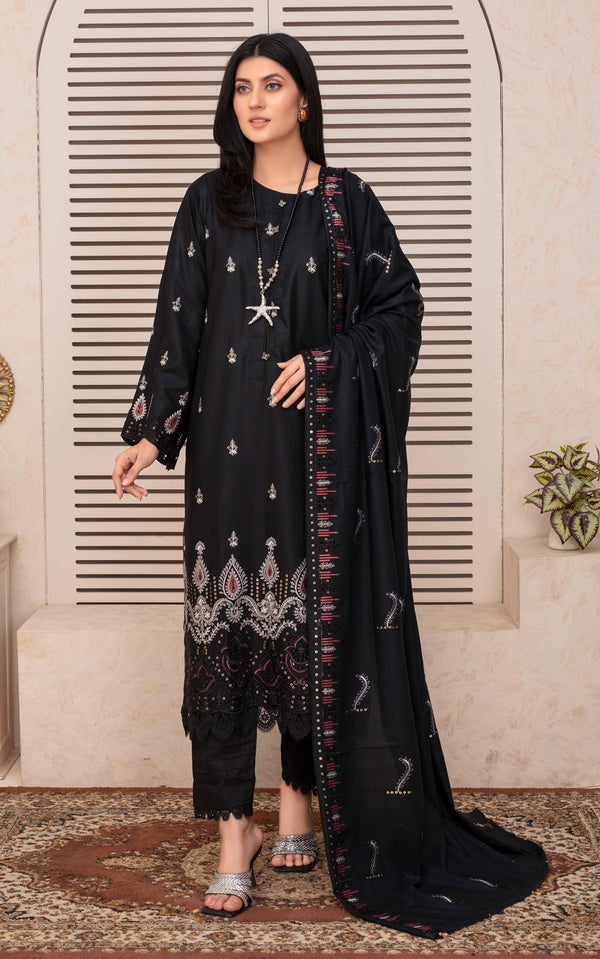 Nikhar By Fiza Noor Vol-A-02 Luxury Notica Wool Schiffli Embroidered 3-Piece Suit –d–1