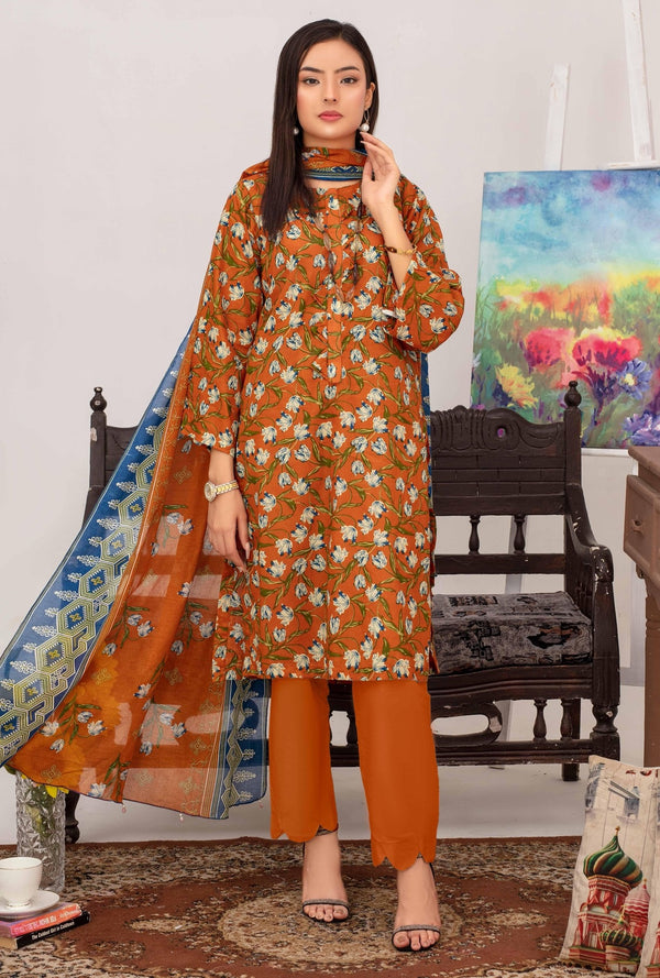Unstiched Digital Printed Lawn 3pc Manar vol-C6-d-4