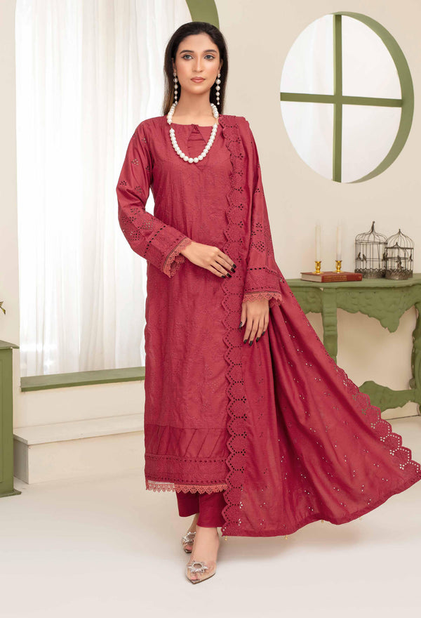 Binish Vol-A-01 – Elegant Doria Dyed Embroidered Suit –d5