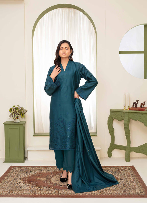 Binish Vol-A-03 – Elegant Doria Dyed Embroidered Suit –d1