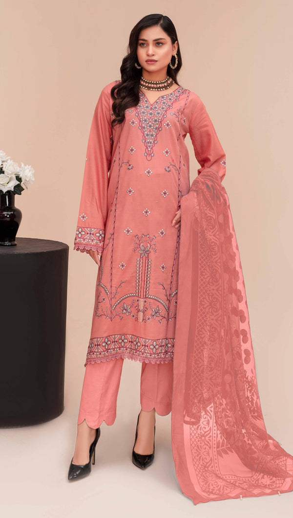 Unstitched Premium Embroidered Lawn Suit – 3 Piece Chashni –vol –5 –D02