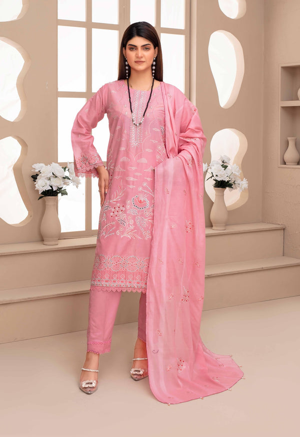 | Dyed Embroidered Lawn Collection 3pc  T 07