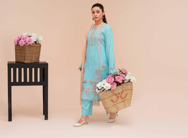 Unstitched Premium Embroidered Lawn Suit – 3 Piece Chashni –vol –5 –D05