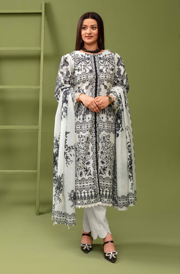 Fiza noor  3-Piece Unstitched Lawn Suit – Digital Elegance Collection RB2