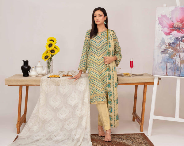 Unstiched Digital Printed Lawn 3pc Manar vol-C6-d-6