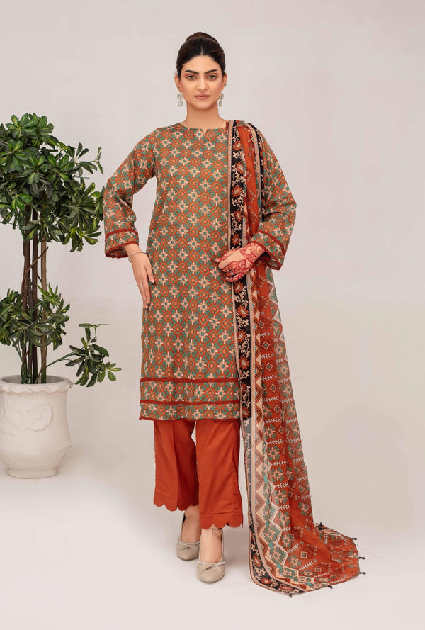 Unstiched Digital Printed Lawn 3pc Manar vol-C5-d-10