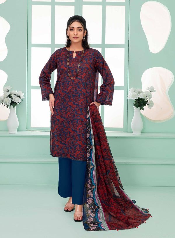 Unstiched Digital Printed Lawn 3pc Manar vol-C1-d-8