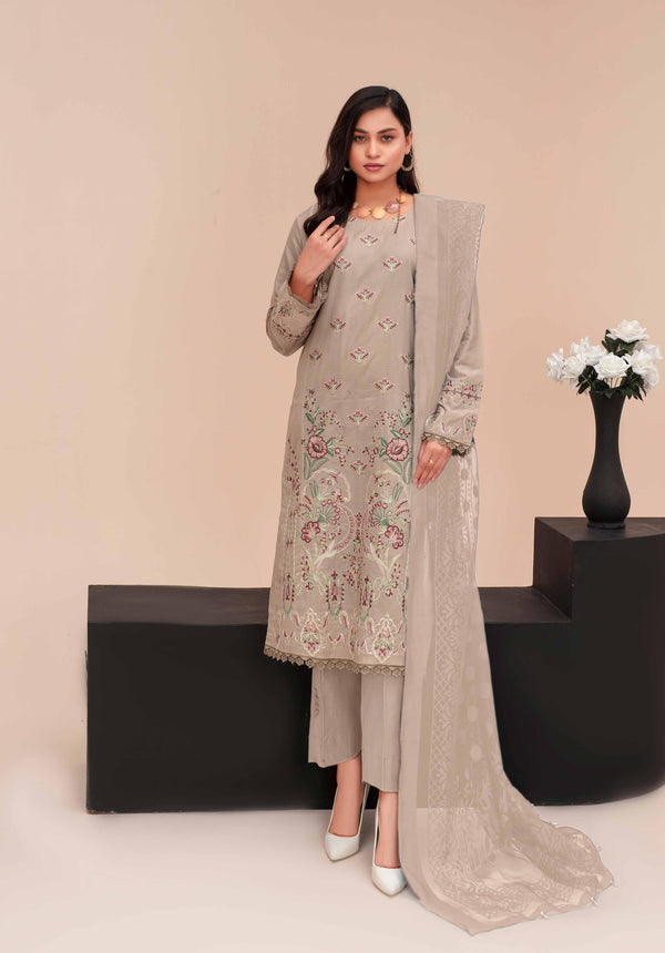 Unstitched Premium Embroidered Lawn Suit – 3 Piece Chashni –vol –5 –D06