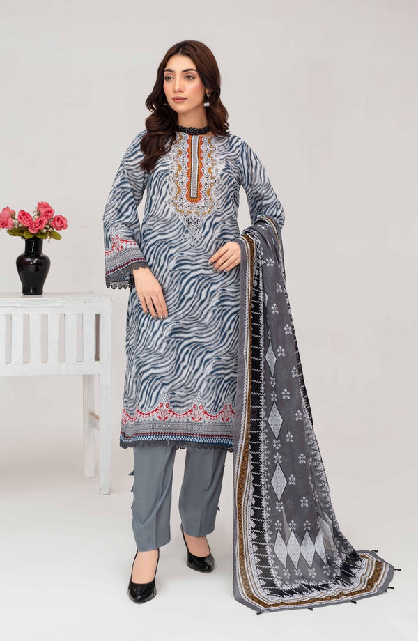 Unstiched Digital Printed Lawn 3pc Manar vol-C4-d-10
