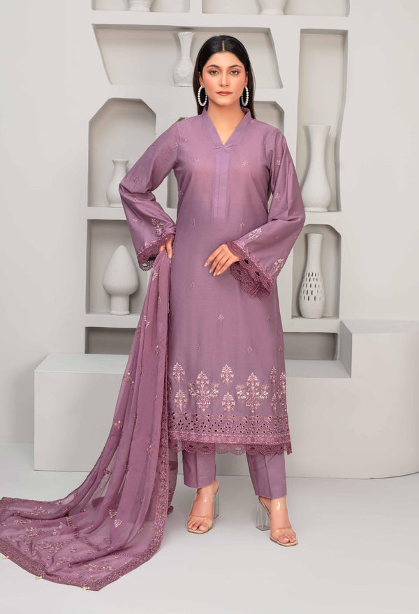 | Dyed Embroidered Lawn Collection 3pc  T 02