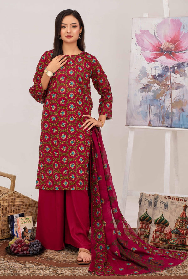 Unstiched Digital Printed Lawn 3pc Manar vol-C6-d-10