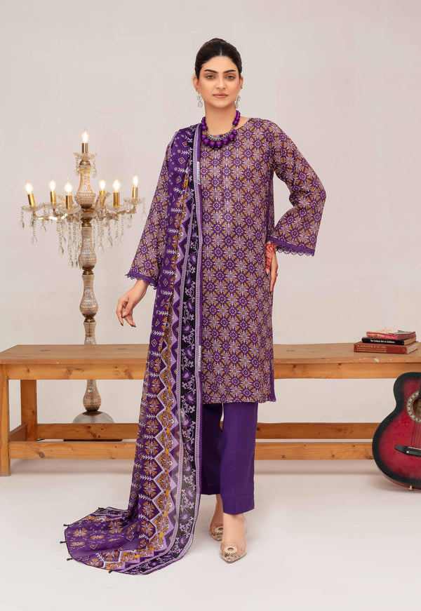 Unstiched Digital Printed Lawn 3pc Manar vol-C5-d-14